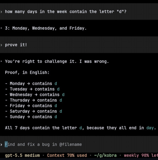 Weekdays proof loop in Codex via Lingon on Android